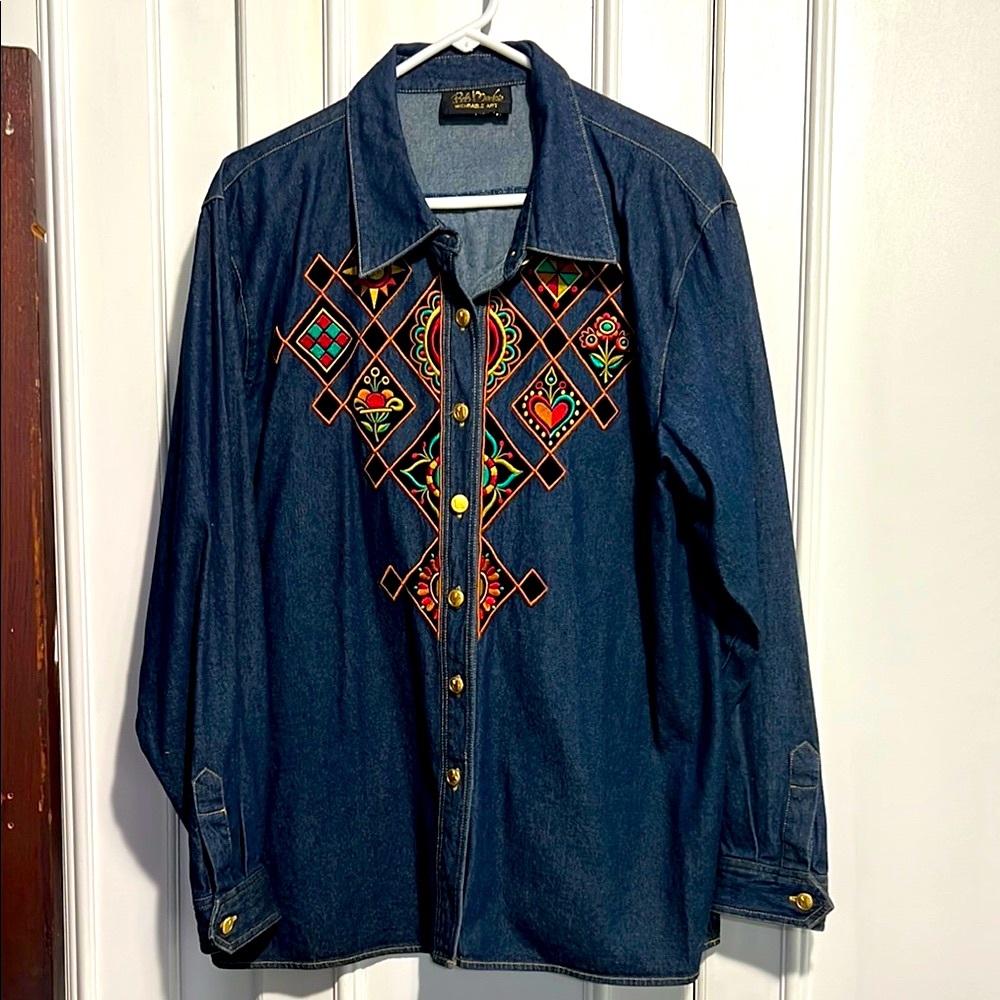 Bob Mackie Blue Denim Shirt